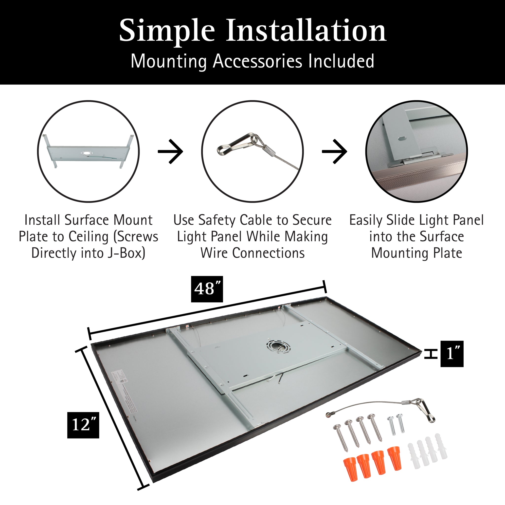 Surface Mount LED Panel Light 2' x 4' - CCT Switchable and Dimmable ...