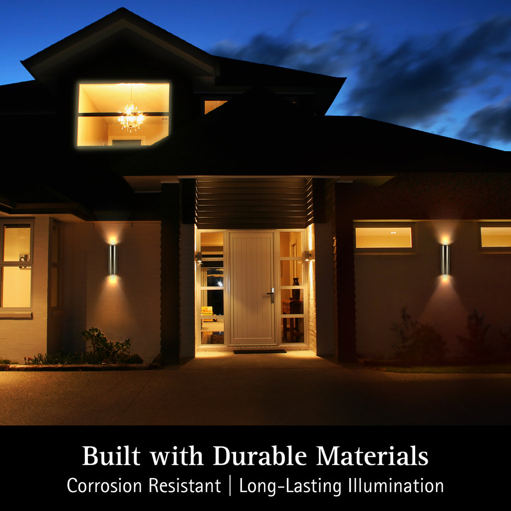 12" Modern LED Outdoor Up and Down Wall Light – UltraLuxLED