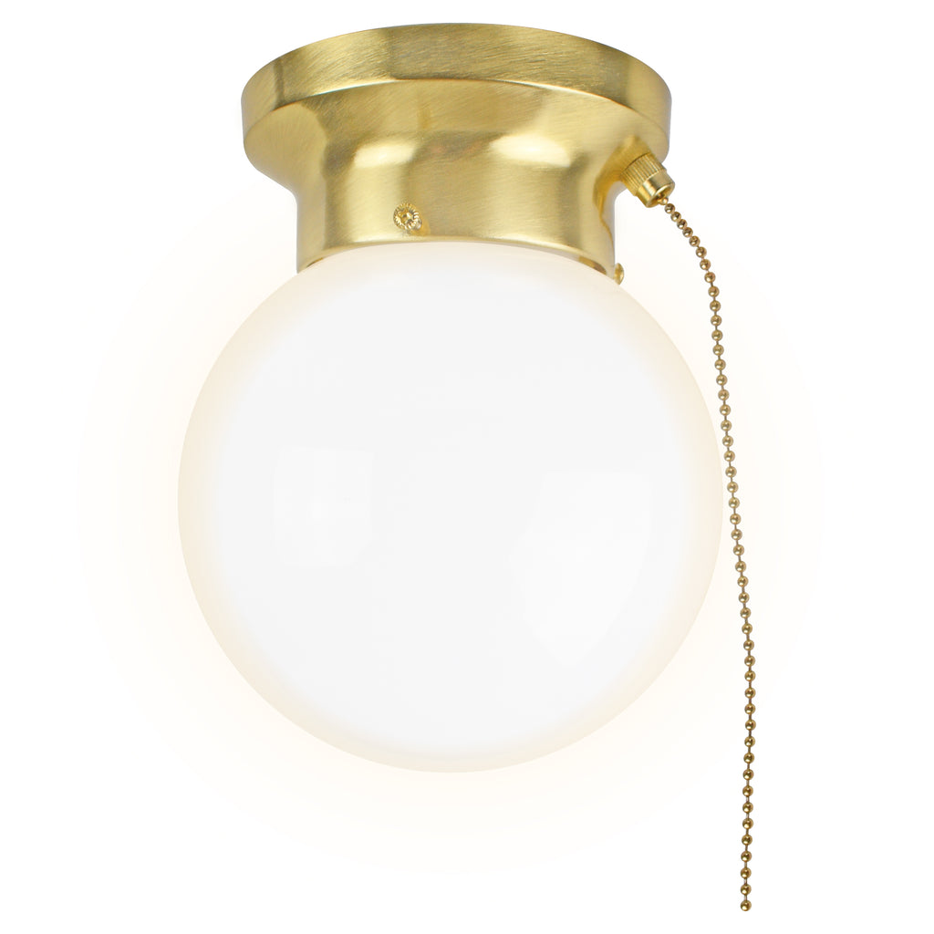 Globe Light with Pull Chain - Integrated LED - Flush Mount Fixture –  UltraLuxLED