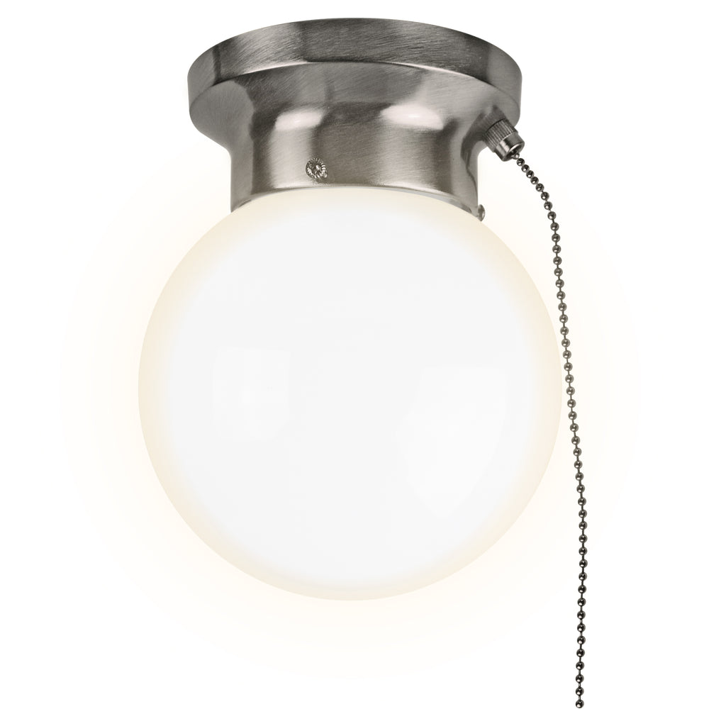 Globe Light With Pull Chain Integrated Led Flush Mount Fixture Ultraluxled