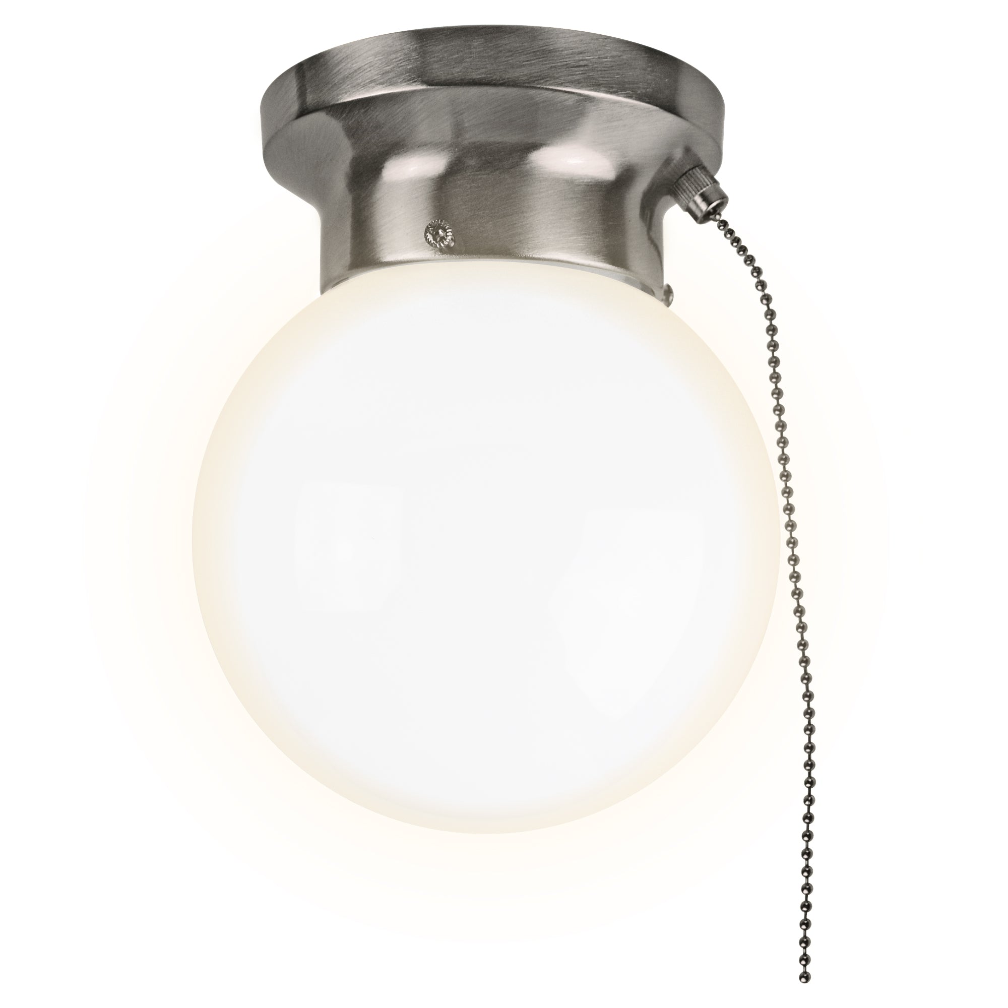 Globe Light with Pull Chain Integrated LED Flush Mount Fixture